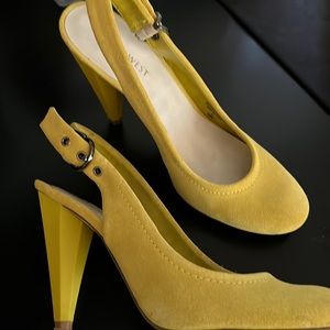 Yellow suede heels. Only worn once. Great condition.